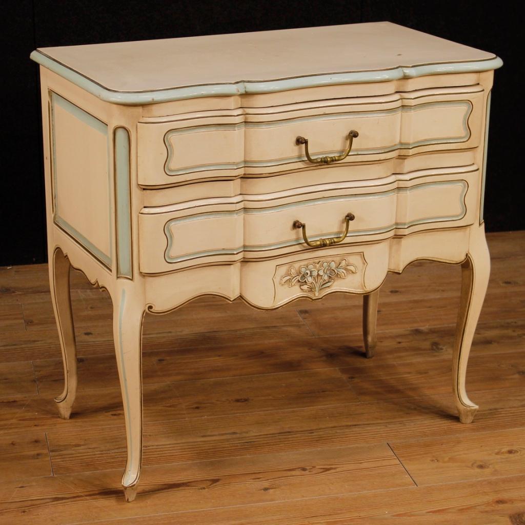  20th Century Lacquered and Painted Wood French Chest of Drawers, 1960s For Sale 4