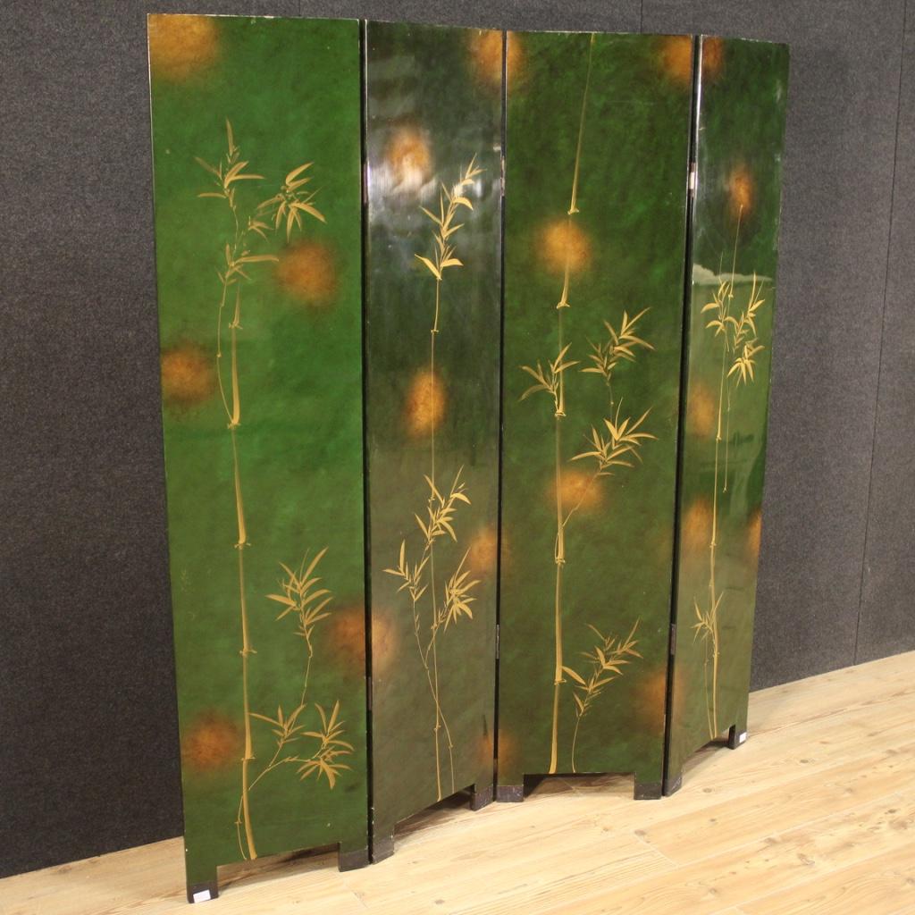 20th Century Lacquered and Painted Wood French Chinoiserie Screen, 1980 7