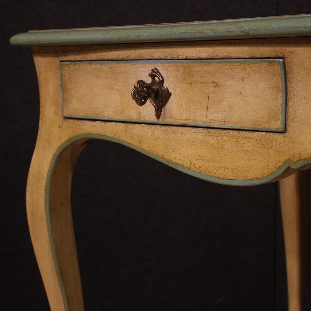 20th Century Lacquered and Painted Wood French Louis XV Style Writing Desk, 1950 For Sale 5