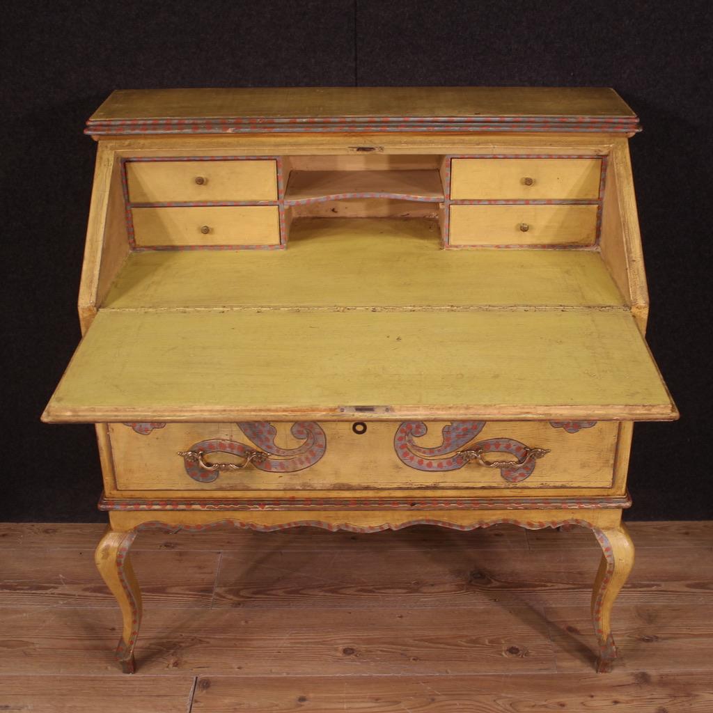 20th Century Lacquered and Painted Wood Italian Bureau Desk, 1960 3
