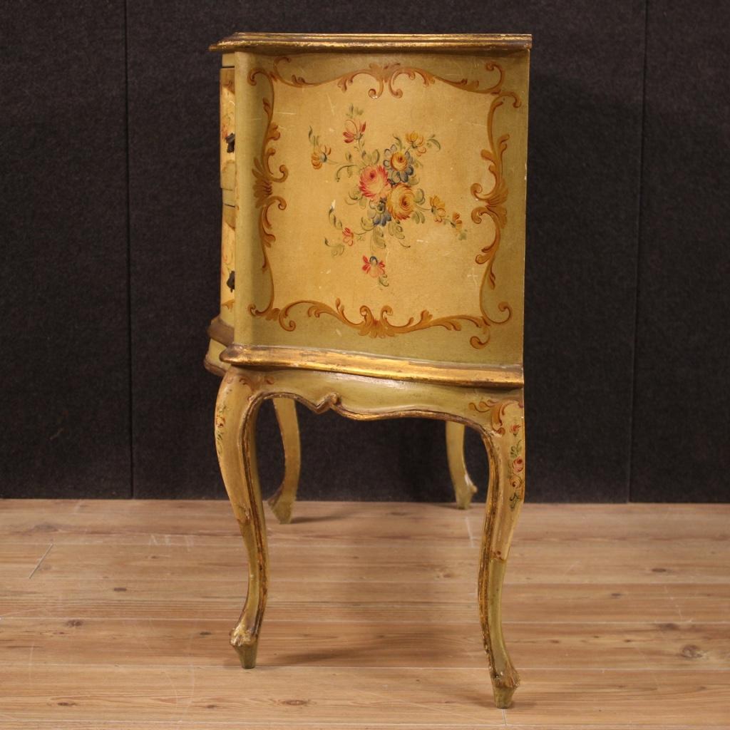 20th Century Lacquered and Painted Wood Italian Commode in Venetian Style, 1950 7