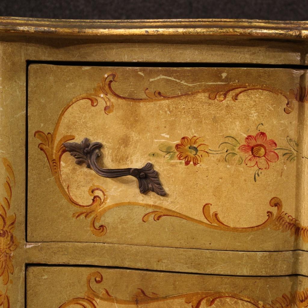 20th Century Lacquered and Painted Wood Italian Commode in Venetian Style, 1950 3