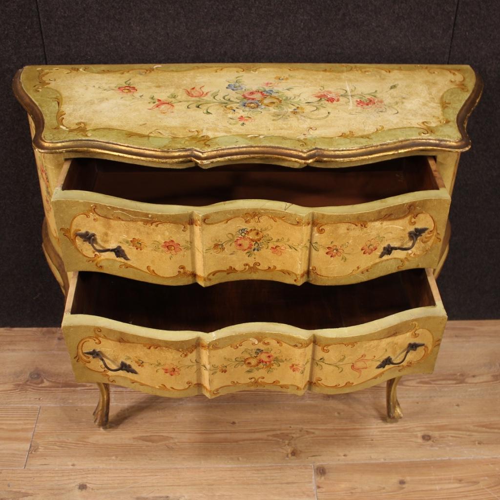20th Century Lacquered and Painted Wood Italian Commode in Venetian Style, 1950 5