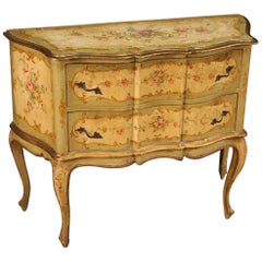 20th Century Lacquered and Painted Wood Italian Commode in Venetian Style, 1950