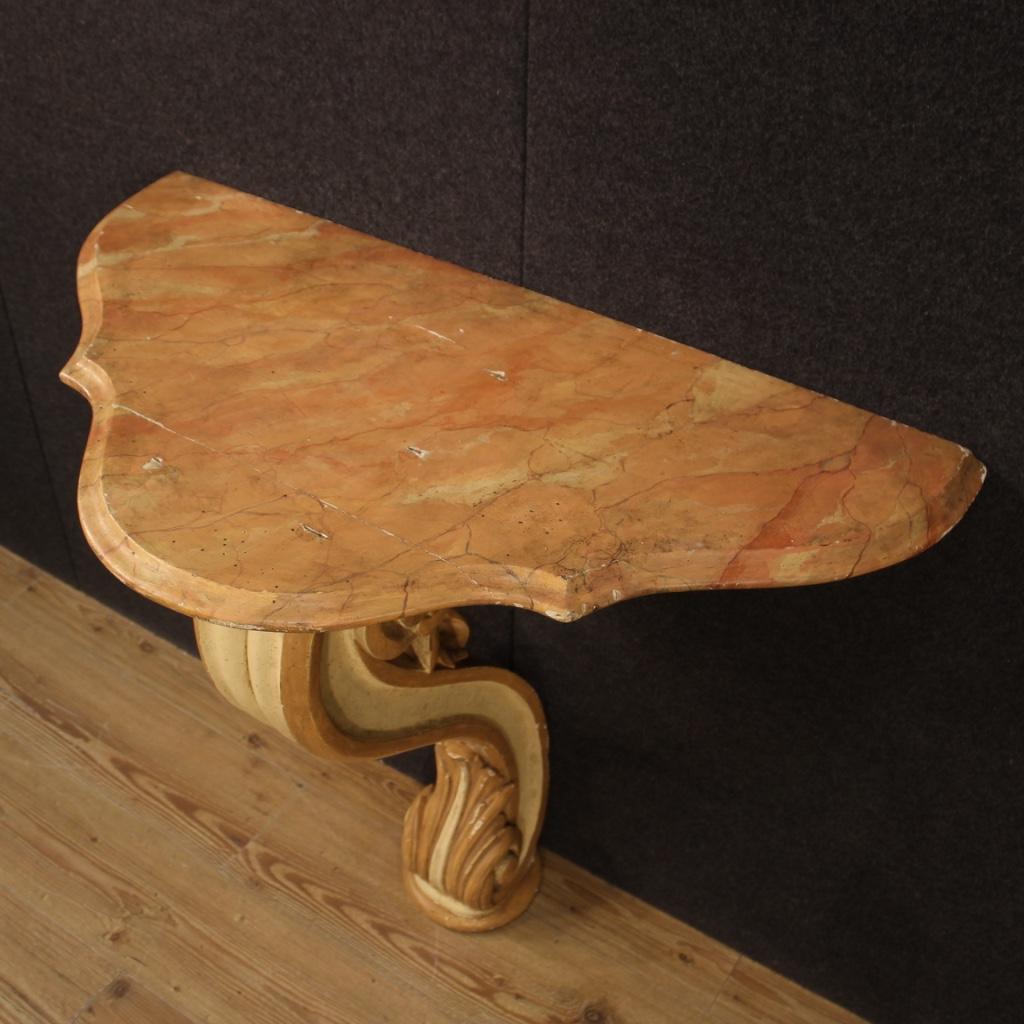 20th Century Lacquered and Painted Wood Italian Console Table, 1960 For Sale 7