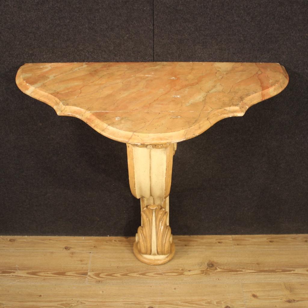 20th Century Lacquered and Painted Wood Italian Console Table, 1960 For Sale 2