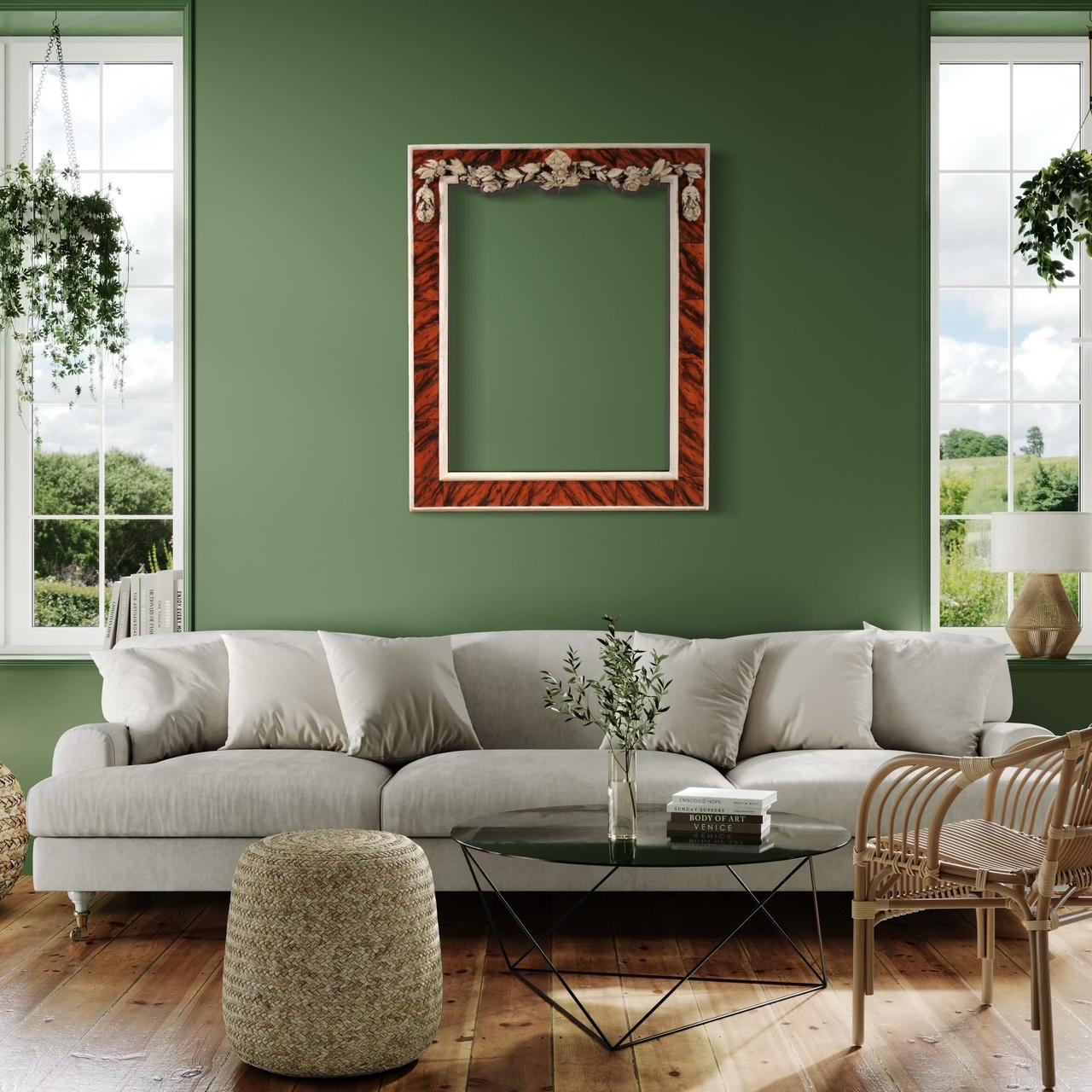 20th Century Lacquered and Painted Wood Italian Frame, 1970s For Sale 9