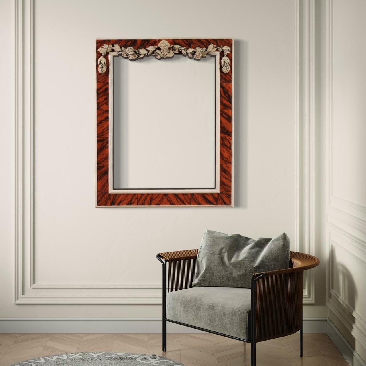 20th Century Lacquered and Painted Wood Italian Frame, 1970s For Sale 10