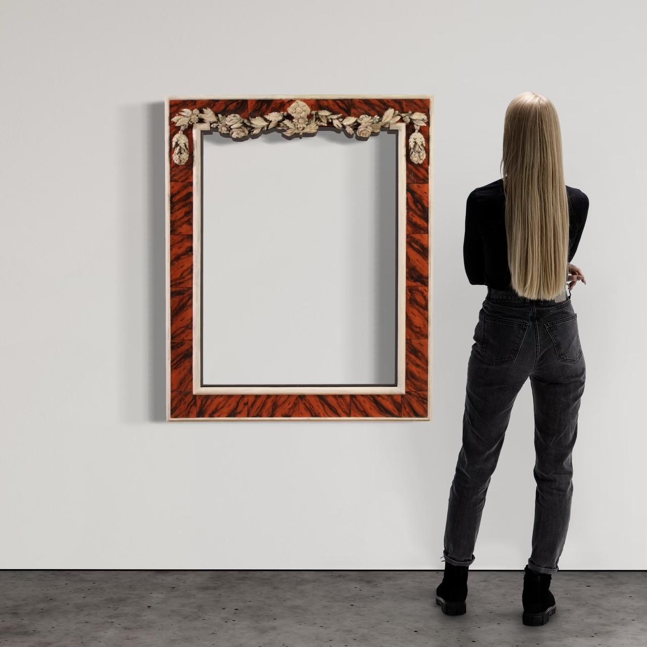 20th Century Lacquered and Painted Wood Italian Frame, 1970s In Good Condition For Sale In Vicoforte, Piedmont