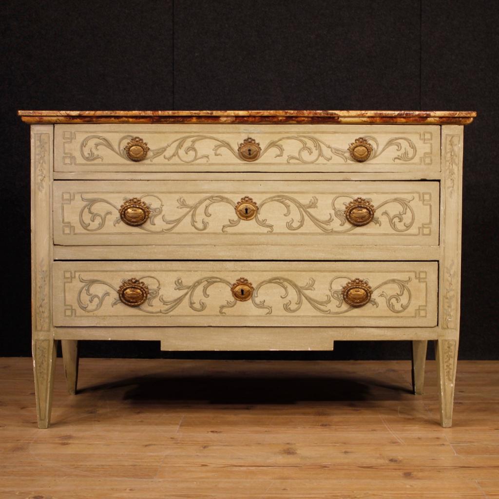 20th Century Lacquered and Painted Wood Italian Louis XVI Style Dresser, 1950 6