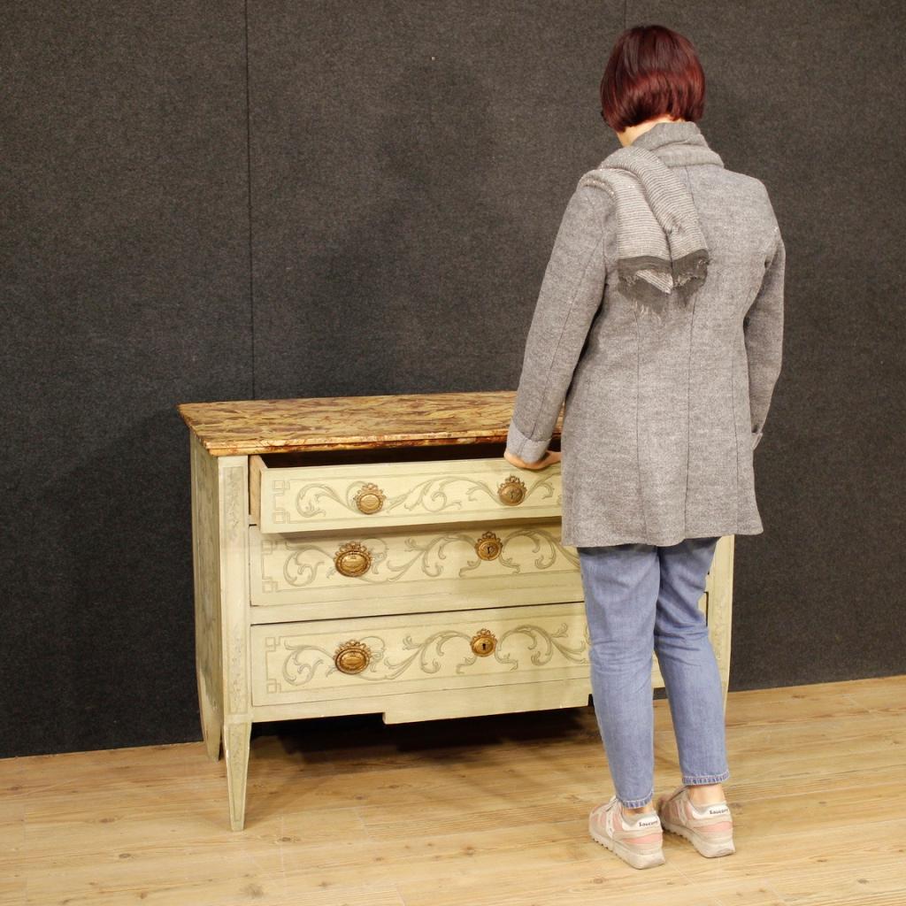 20th Century Lacquered and Painted Wood Italian Louis XVI Style Dresser, 1950 8