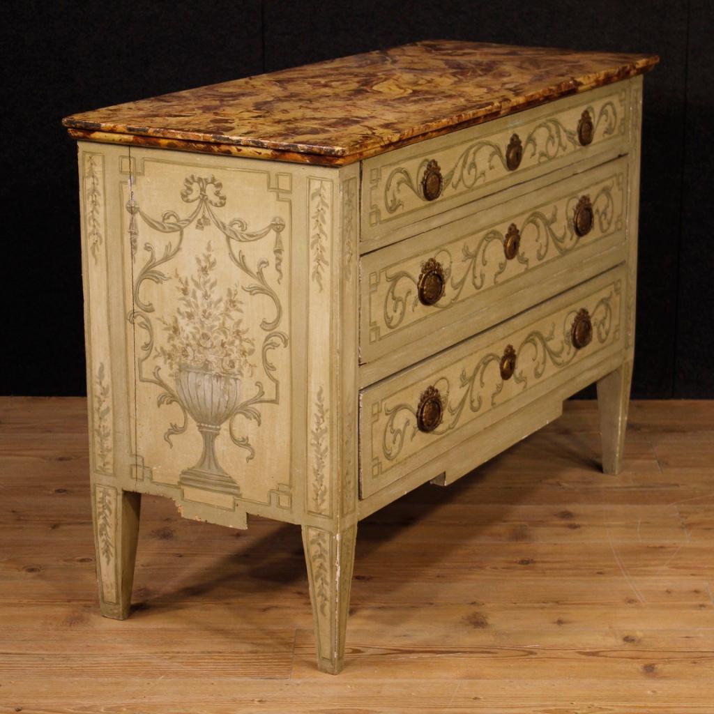 20th Century Lacquered and Painted Wood Italian Louis XVI Style Dresser, 1950 1