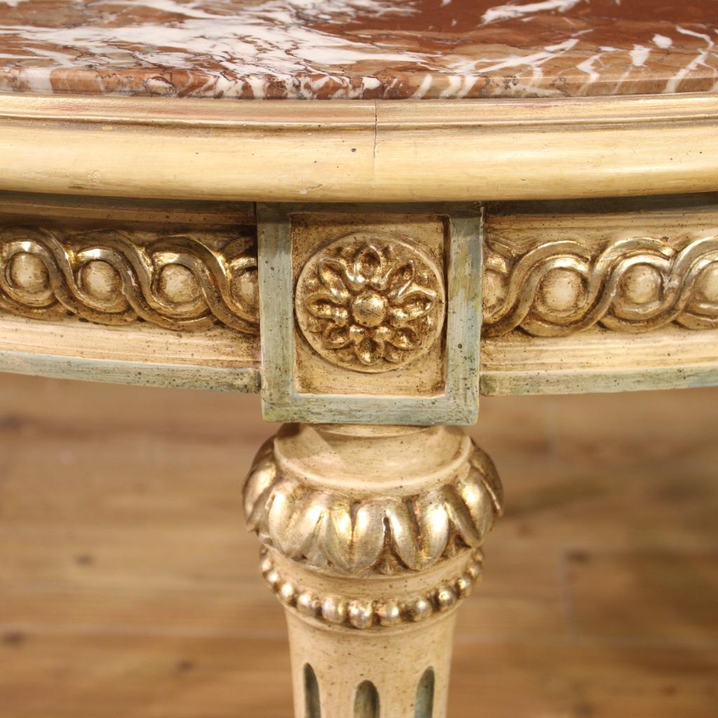 20th Century Lacquered and Painted Wood Italian Louis XVI Style Table, 1960 7