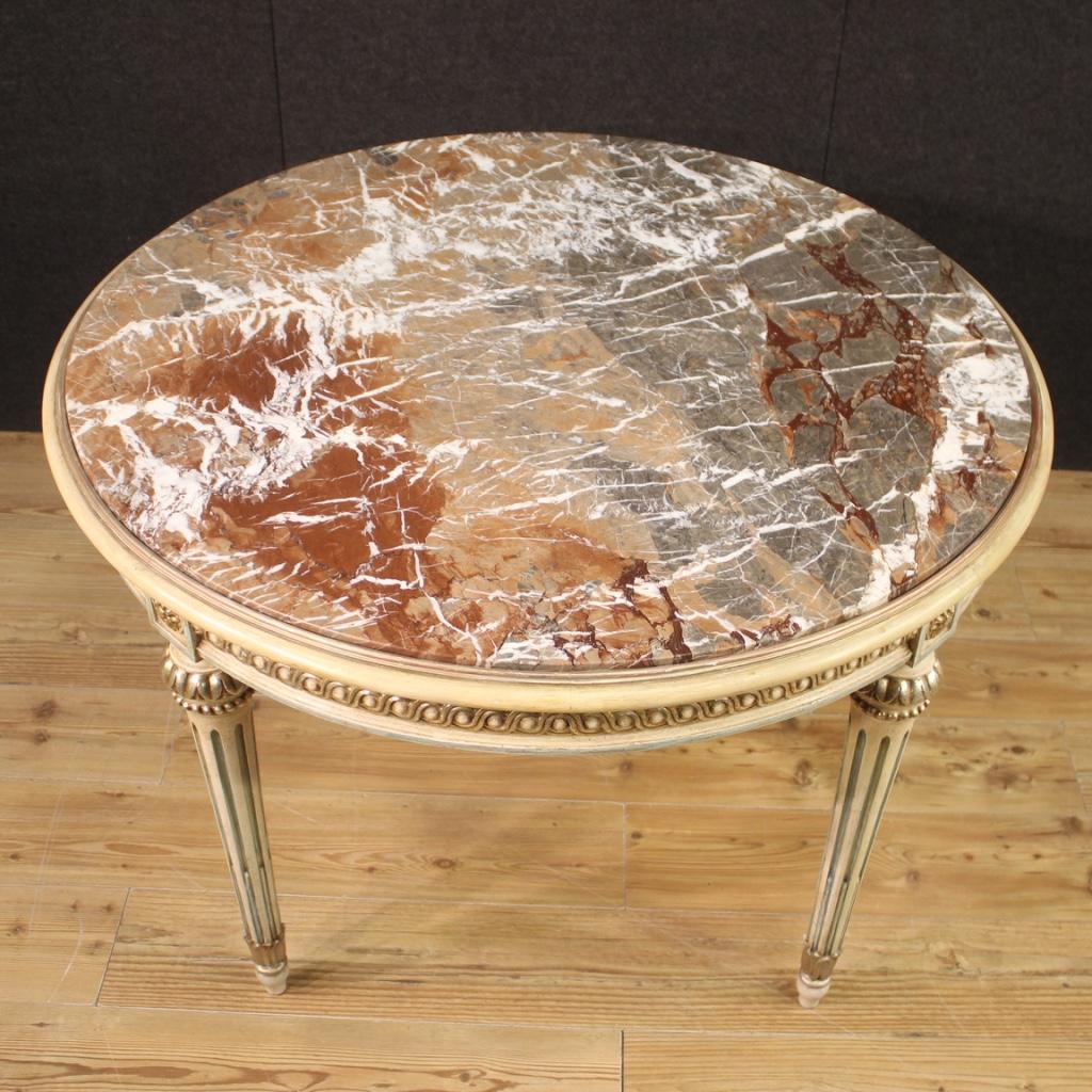 20th Century Lacquered and Painted Wood Italian Louis XVI Style Table, 1960 3