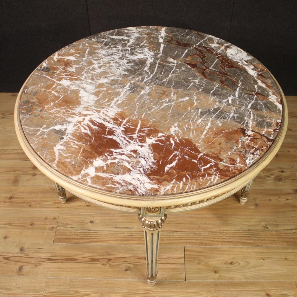 20th Century Lacquered and Painted Wood Italian Louis XVI Style Table, 1960 4