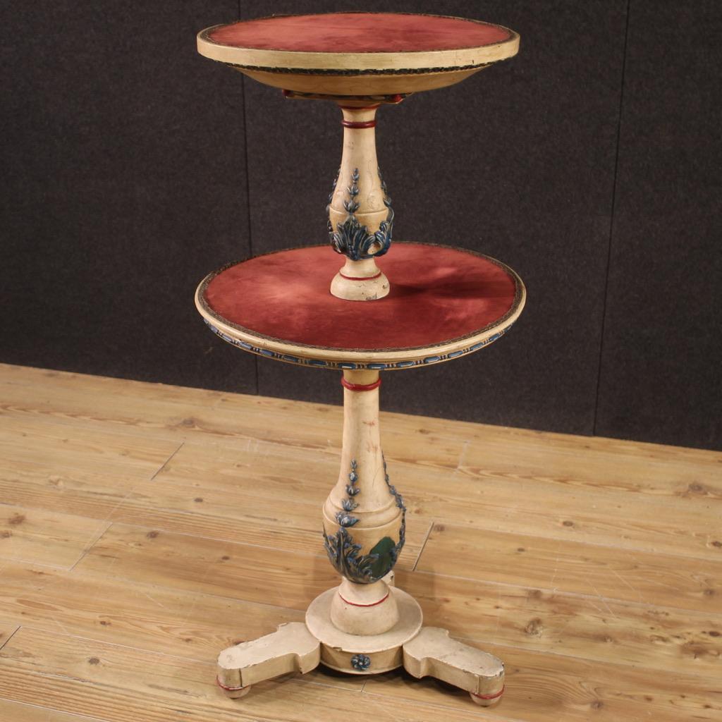 20th Century Lacquered and Painted Wood Italian Round Etagere, 1930 For Sale 2