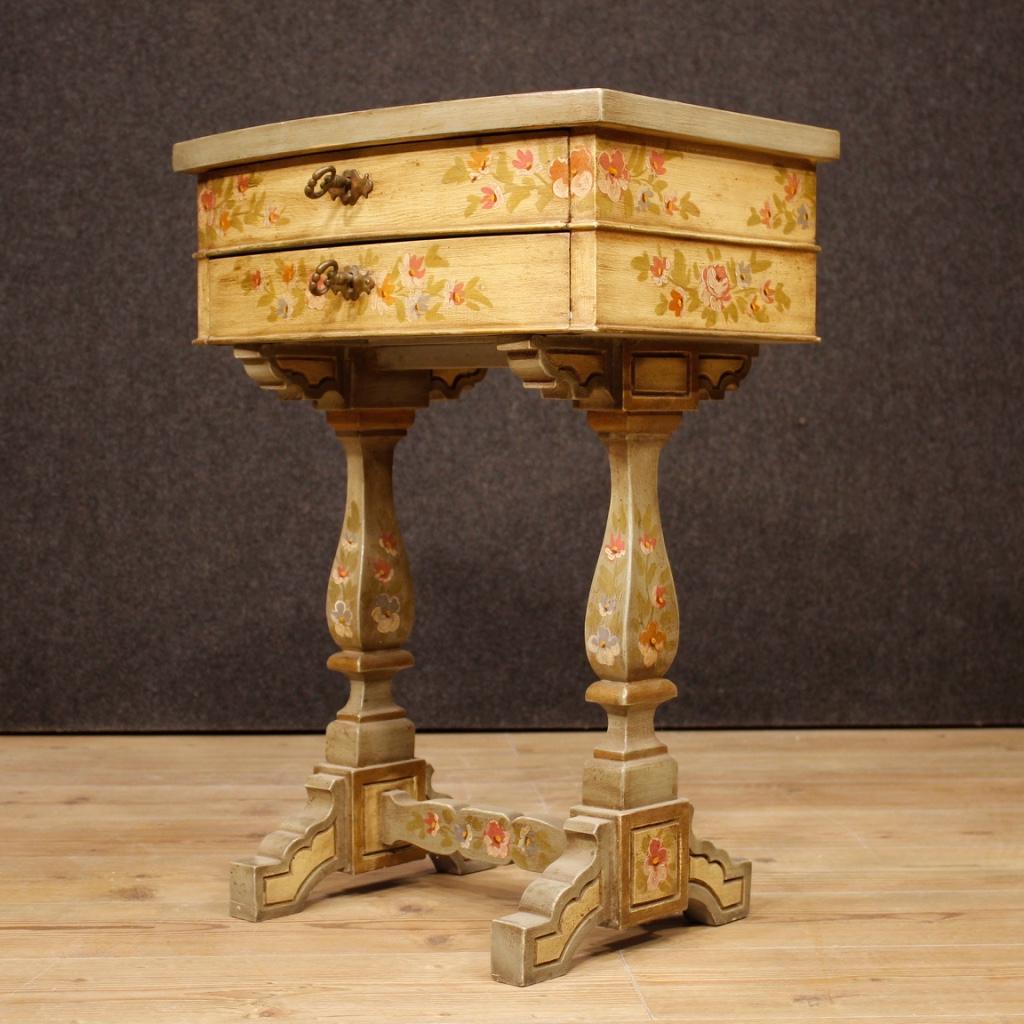20th Century Lacquered and Painted Wood Italian Side Table, 1960 8