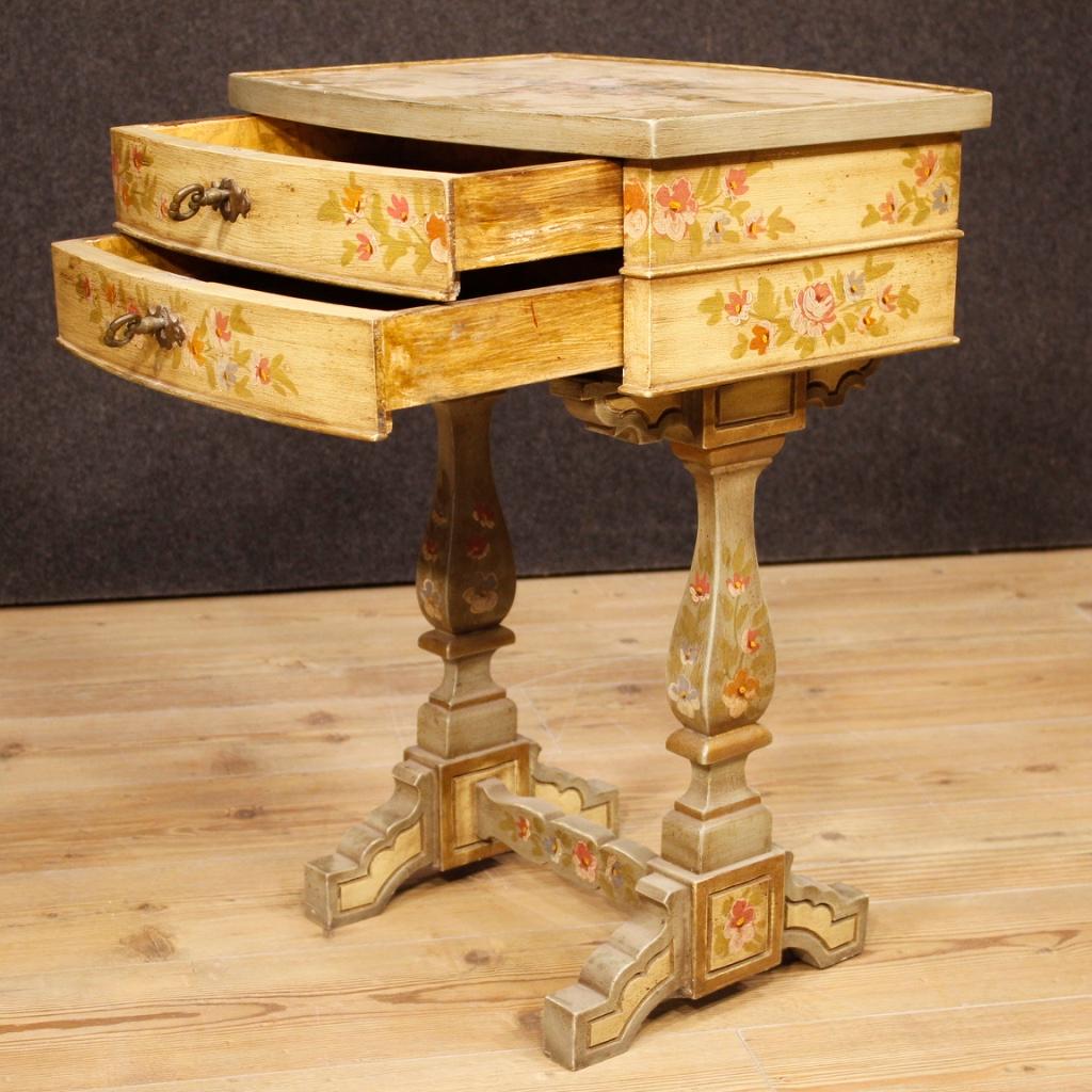 20th Century Lacquered and Painted Wood Italian Side Table, 1960 3