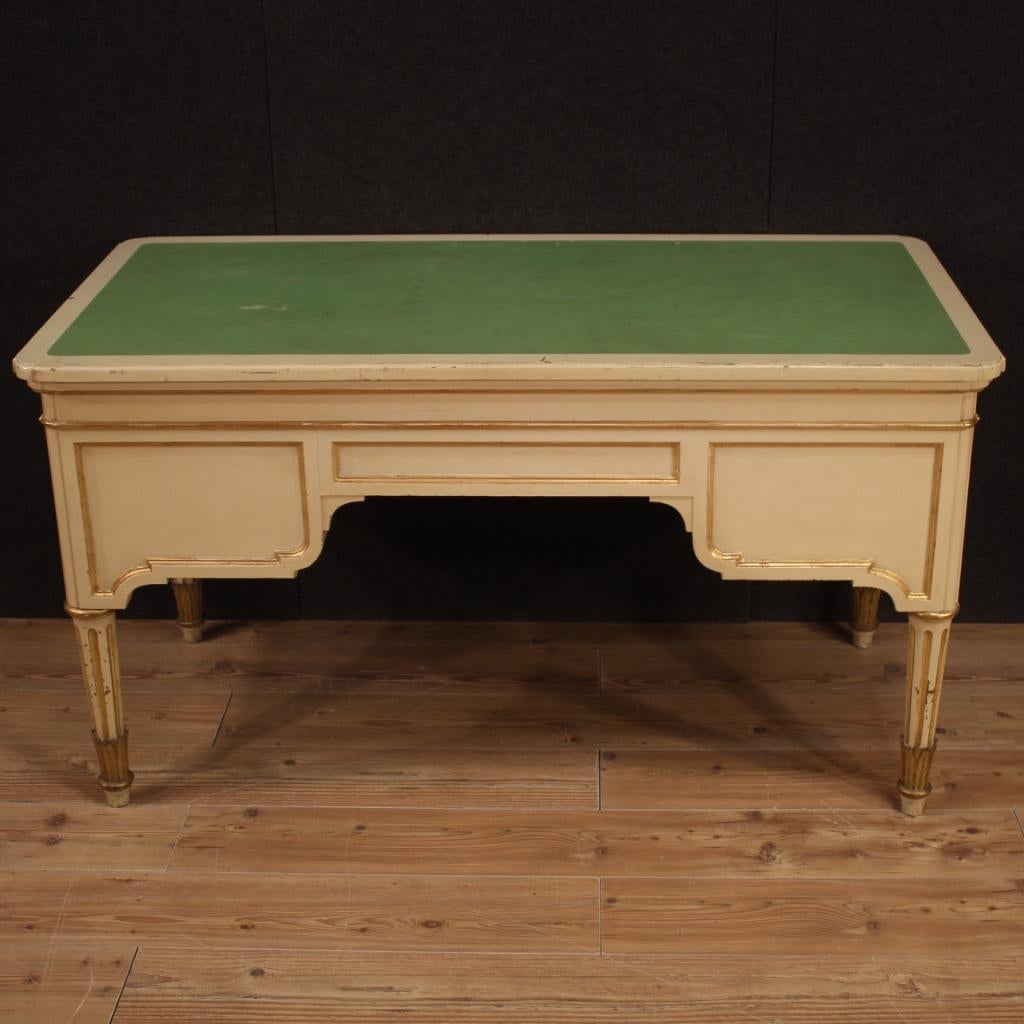 20th Century Lacquered and Painted Wood Italian Writing Desk, 1930 For Sale 5