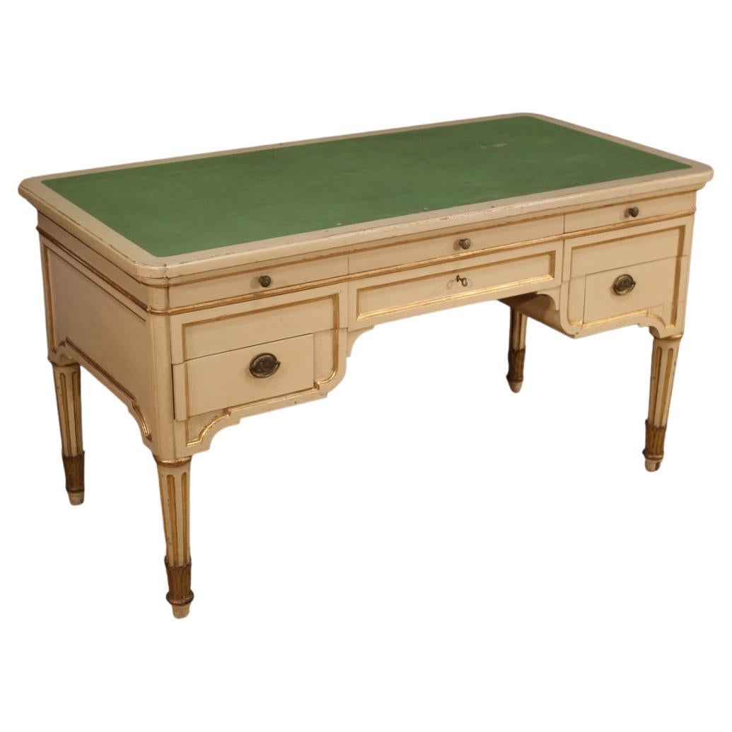 20th Century Lacquered and Painted Wood Italian Writing Desk, 1930 For Sale