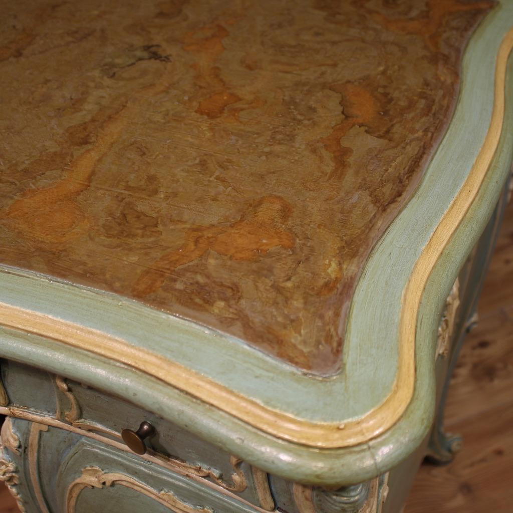 20th Century Lacquered and Painted Wood Italian Writing Desk, 1950s For Sale 8
