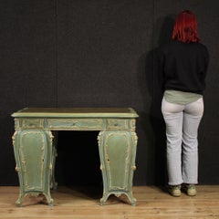 20th Century Lacquered and Painted Wood Italian Writing Desk, 1950s