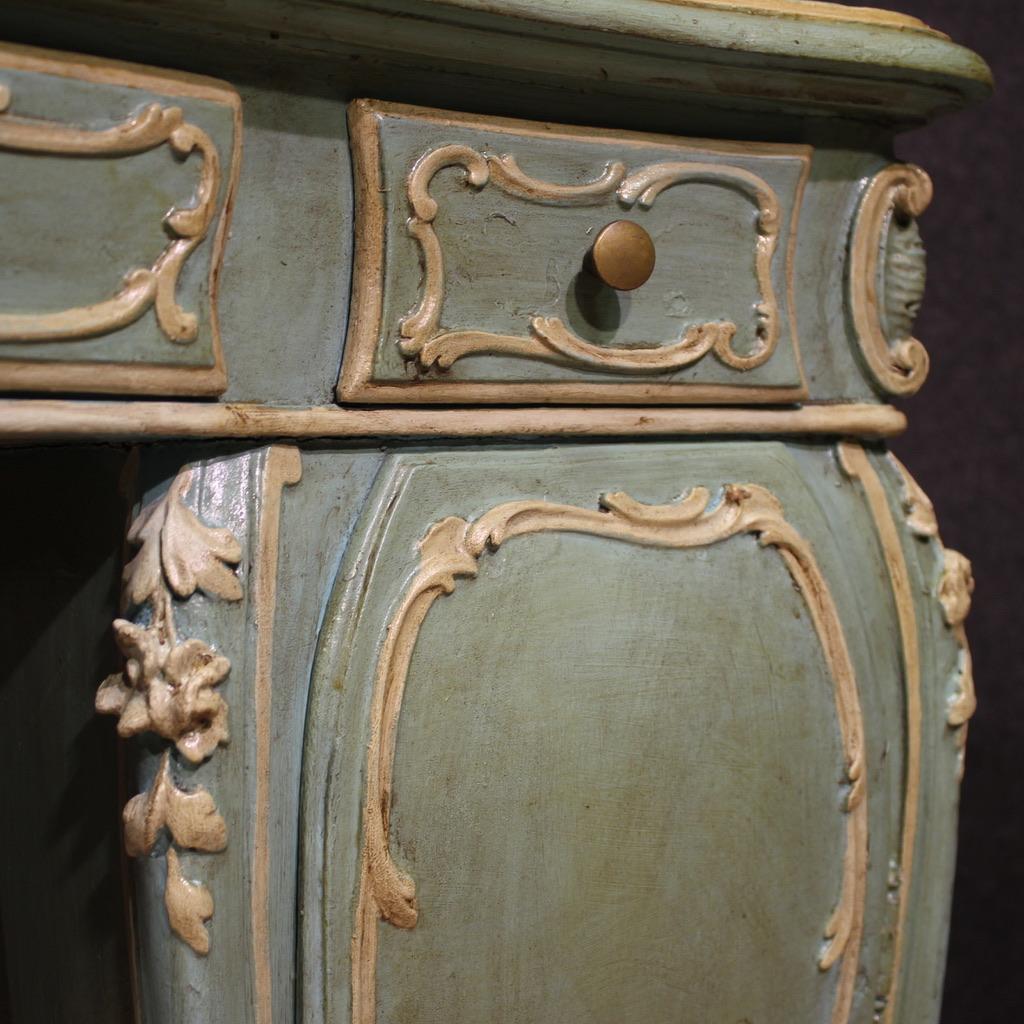 20th Century Lacquered and Painted Wood Italian Writing Desk, 1950s For Sale 5