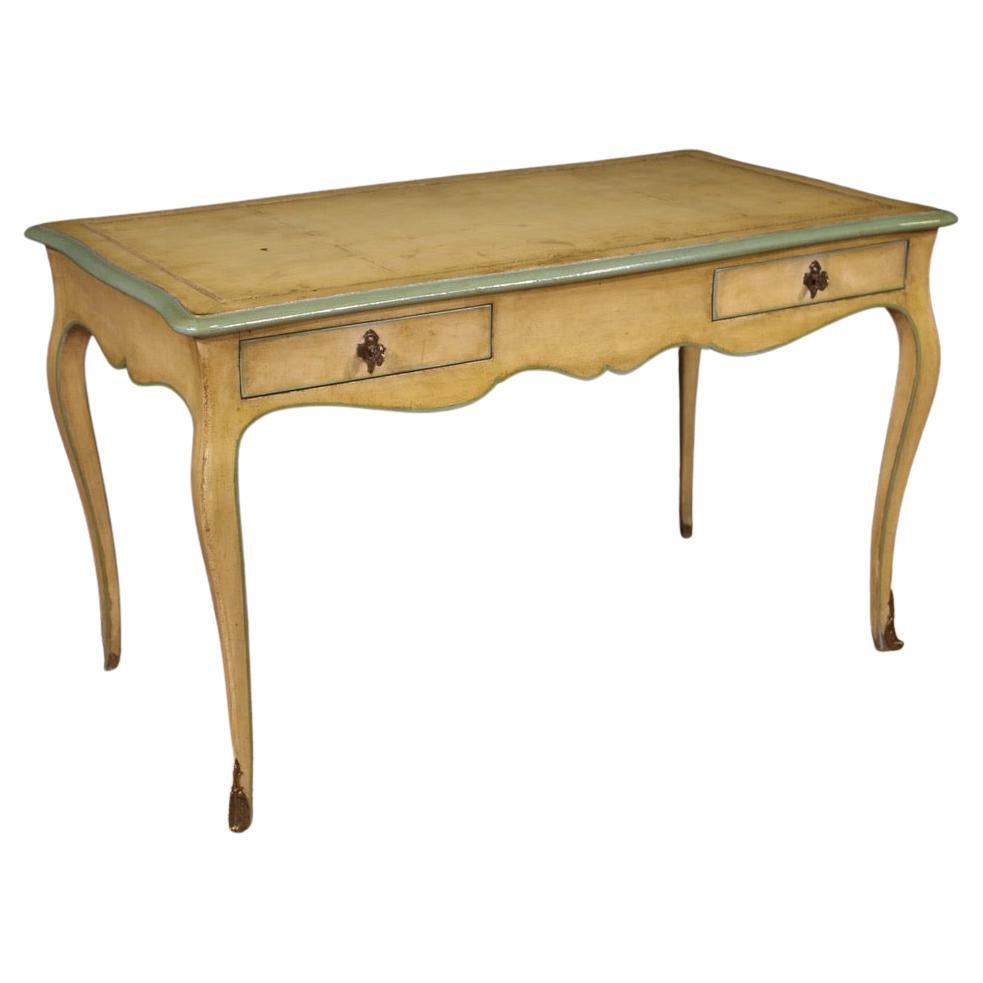 20th Century Lacquered and Painted Wood Louis XV Style French Writing Desk, 1960