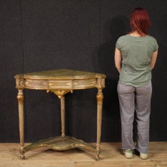 20th Century Lacquered and Painted Wood Louis XVI Style Italian Corner Cabinet