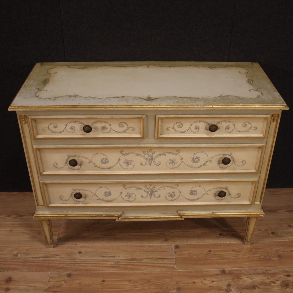 20th Century Lacquered and Painted Wood Louis XVI Style Italian Dresser, 1960 7