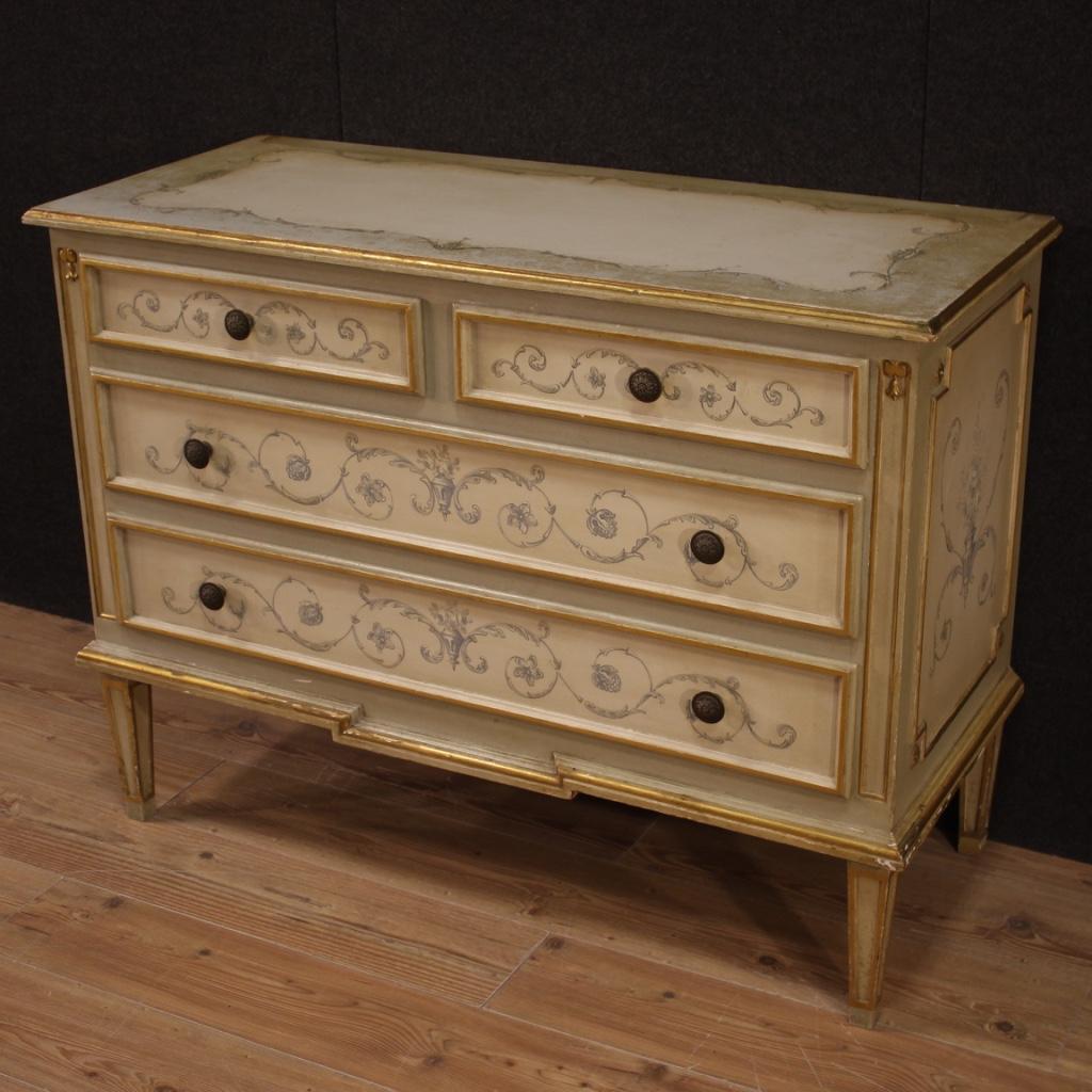 20th Century Lacquered and Painted Wood Louis XVI Style Italian Dresser, 1960 1