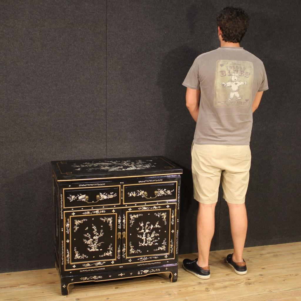 20th Century Lacquered and Painted Wood Oriental Sideboard, 1960 8