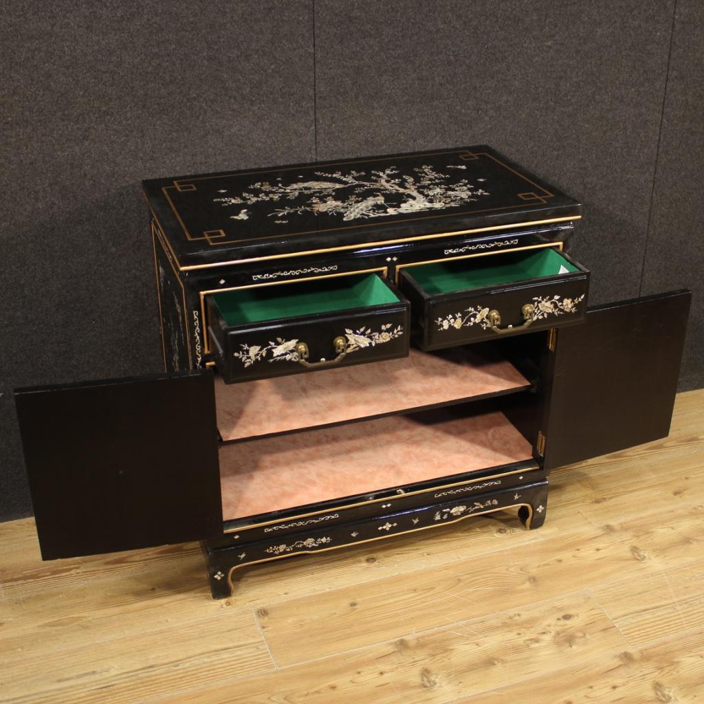 20th Century Lacquered and Painted Wood Oriental Sideboard, 1960 2