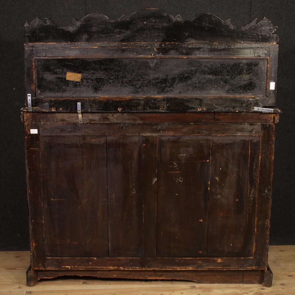 Late 19th Century buffet anglais en papier mâché en bois laqué et peint du XIXe siècle, 1880 en vente