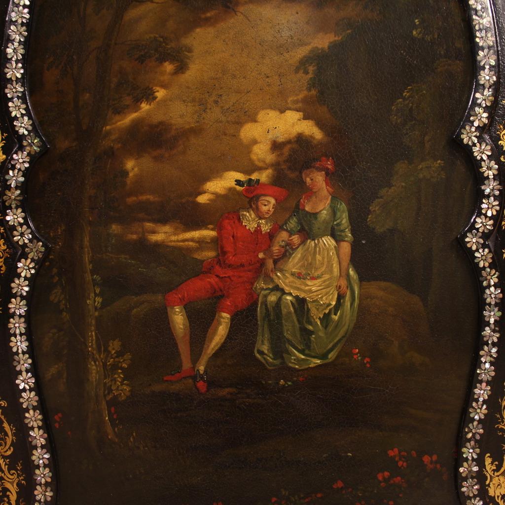 buffet anglais en papier mâché en bois laqué et peint du XIXe siècle, 1880 en vente 3