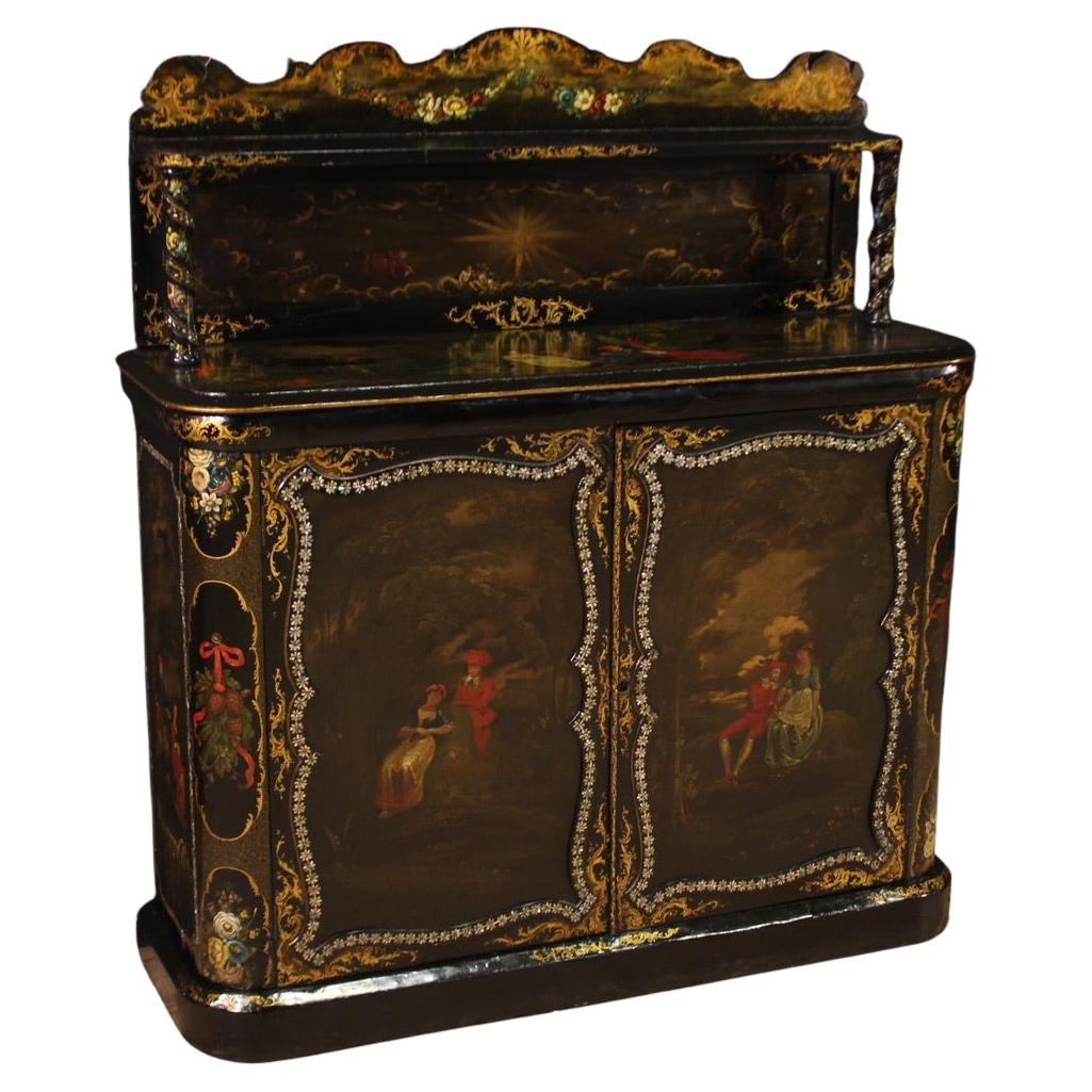 buffet anglais en papier mâché en bois laqué et peint du XIXe siècle, 1880 en vente