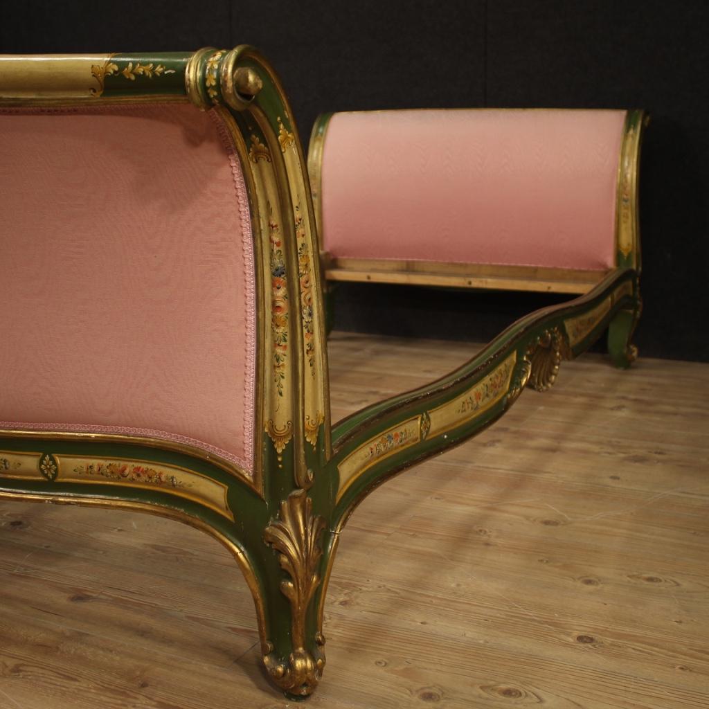 20th Century Lacquered and Painted Wood Venetian Bed, 1950 1