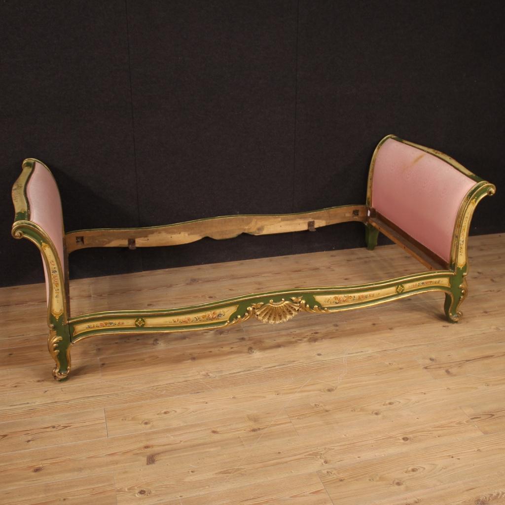 20th Century Lacquered and Painted Wood Venetian Bed, 1950 4