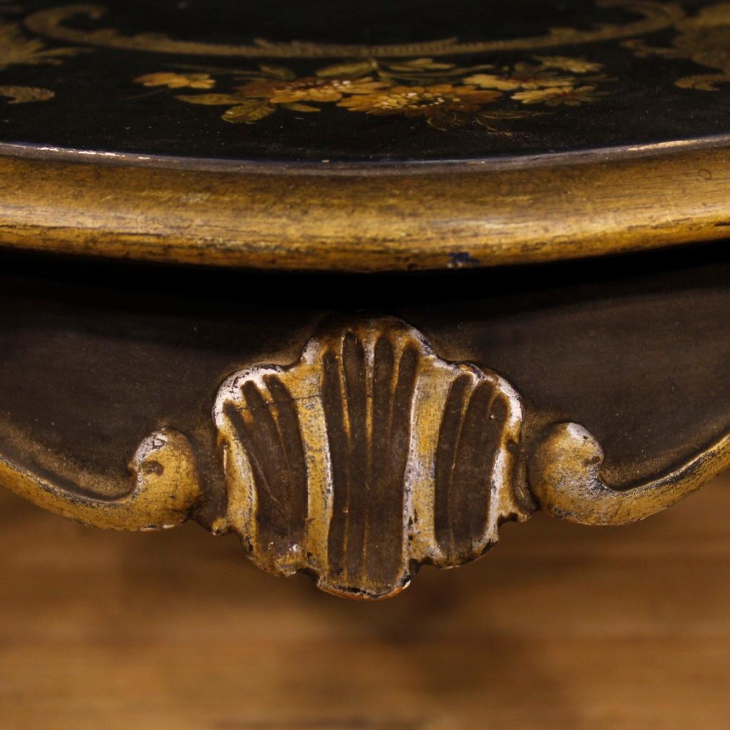 20th Century Lacquered and Painted Wood Venetian Coffee Table, 1960 7