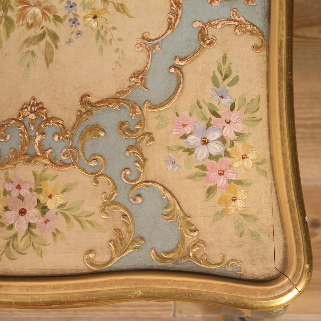 20th Century Lacquered and Painted Wood venetian Coffee Table, 1960 in vendita 1