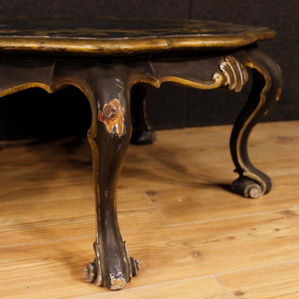 20th Century Lacquered and Painted Wood Venetian Coffee Table, 1960 5
