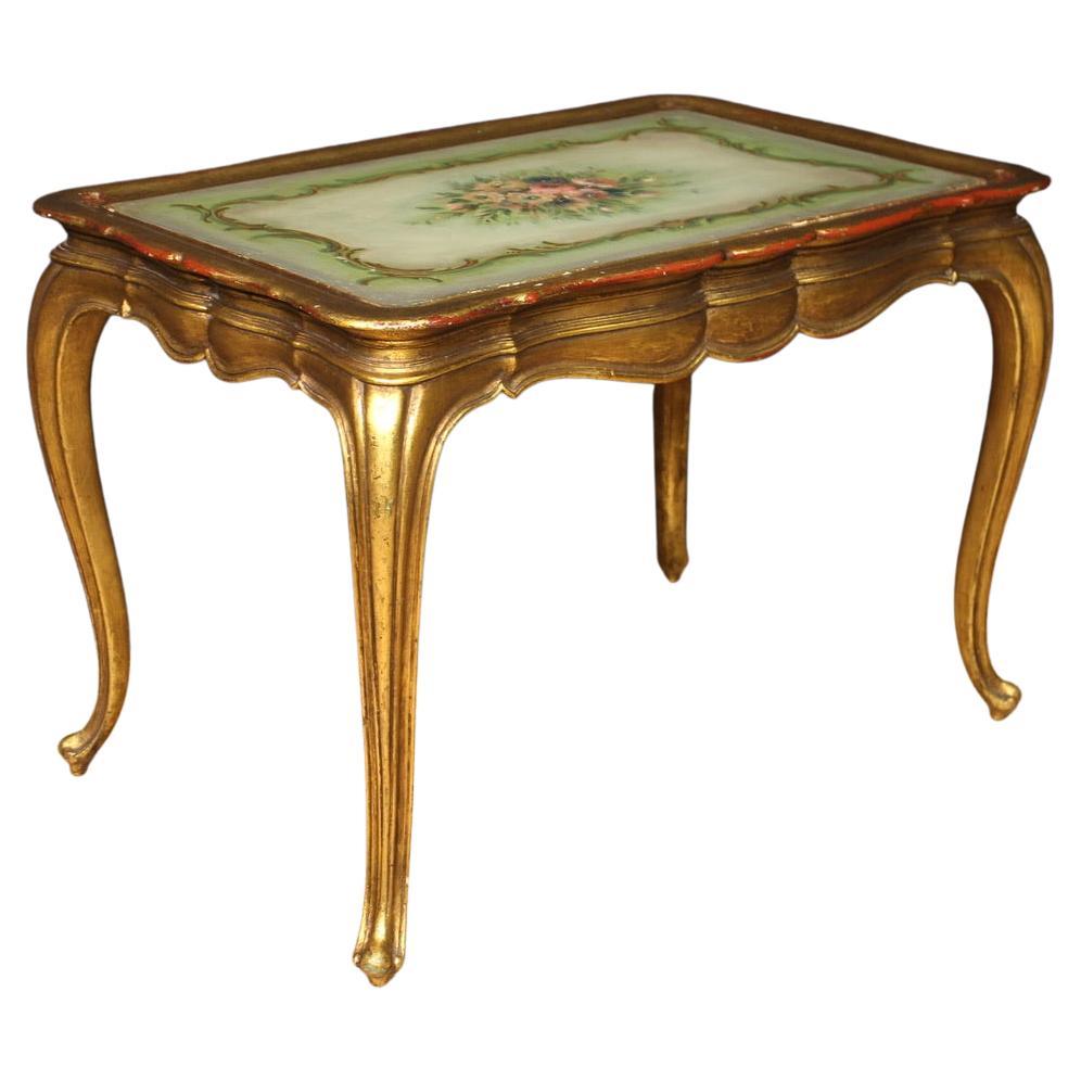 20th Century Lacquered and Painted Wood Venetian Coffee Table, 1960