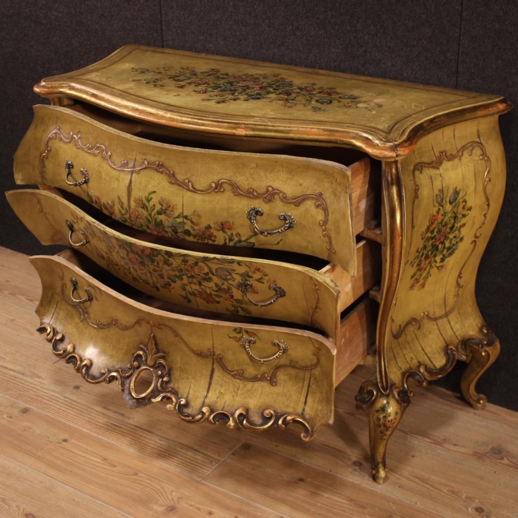 20th Century Lacquered and Painted Wood Venetian Commode, 1950 5