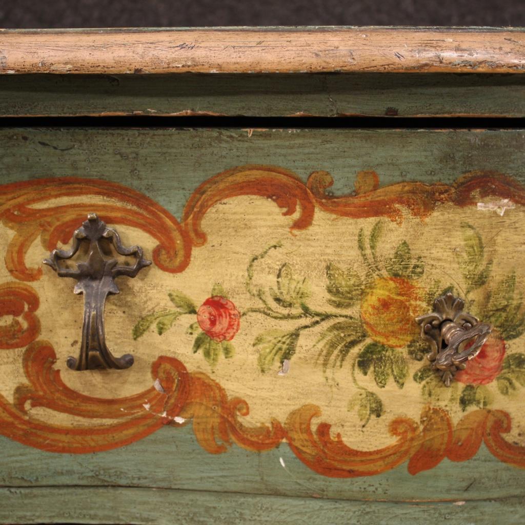 Italian 20th Century Lacquered and Painted Wood Venetian Commode, 1950 For Sale