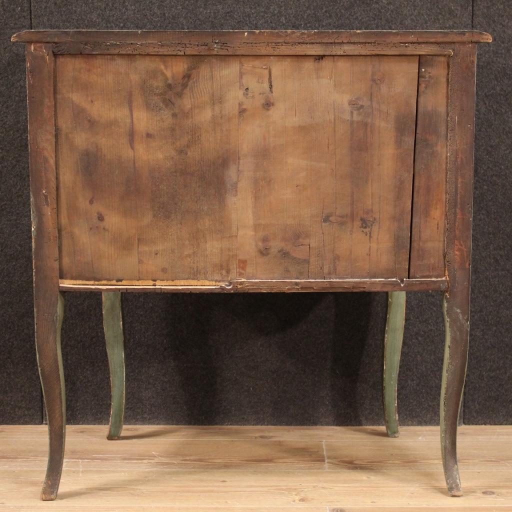 20th Century Lacquered and Painted Wood Venetian Commode, 1950 In Fair Condition For Sale In Vicoforte, Piedmont
