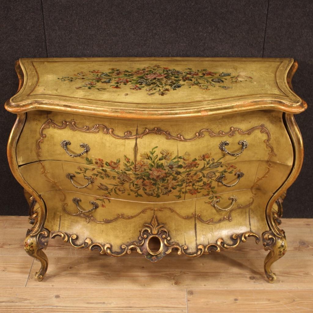 20th Century Lacquered and Painted Wood Venetian Commode, 1950 3