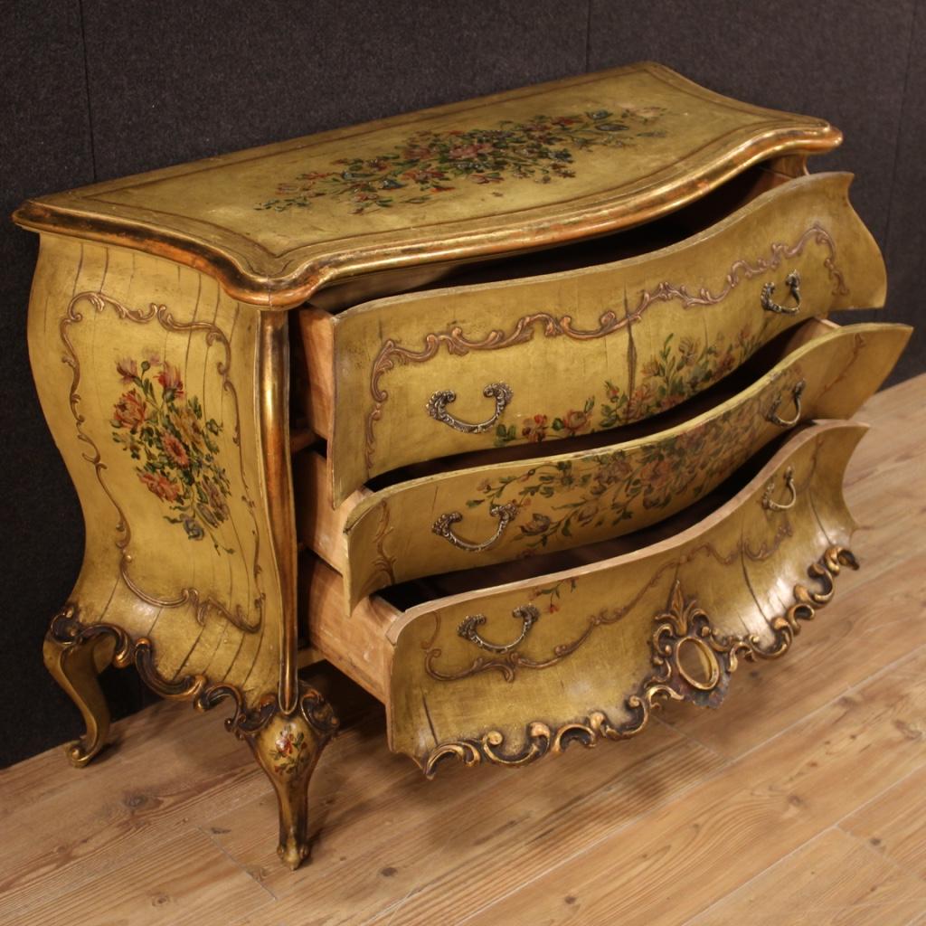 20th Century Lacquered and Painted Wood Venetian Commode, 1950 4