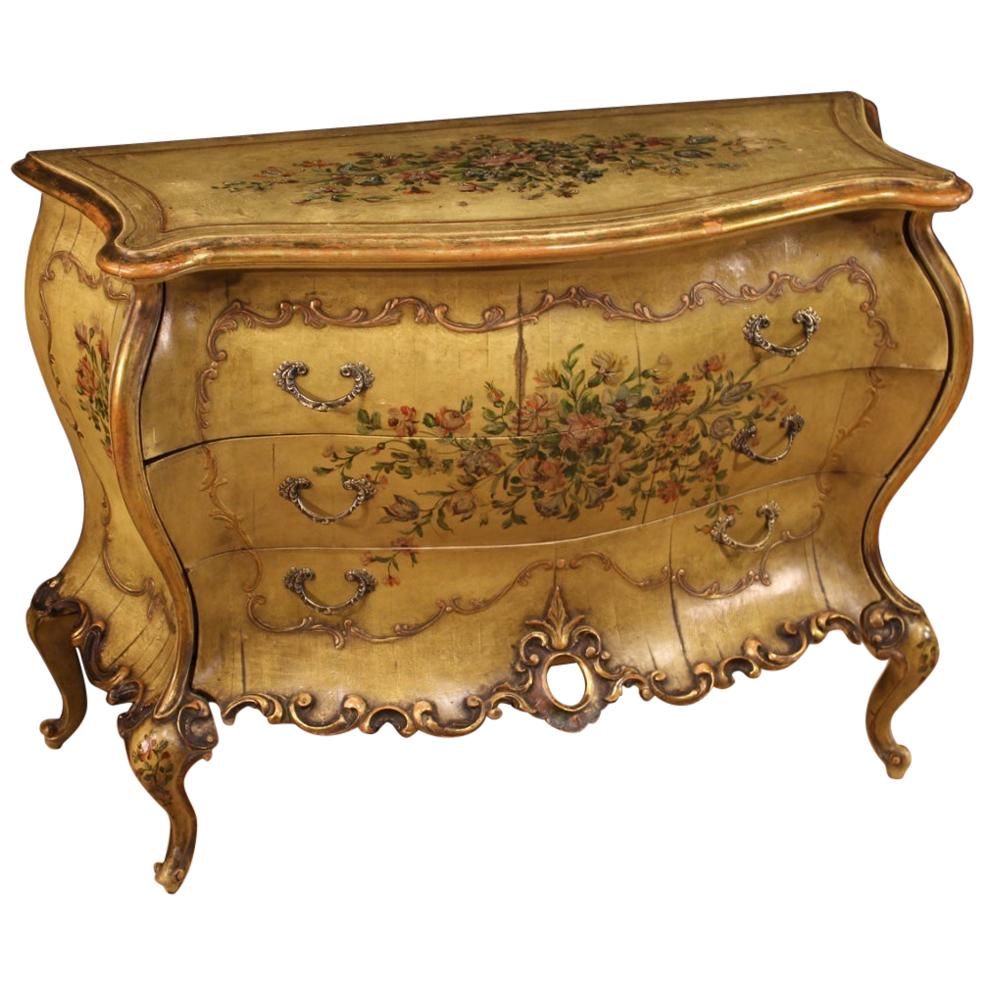 20th Century Lacquered and Painted Wood Venetian Commode, 1950