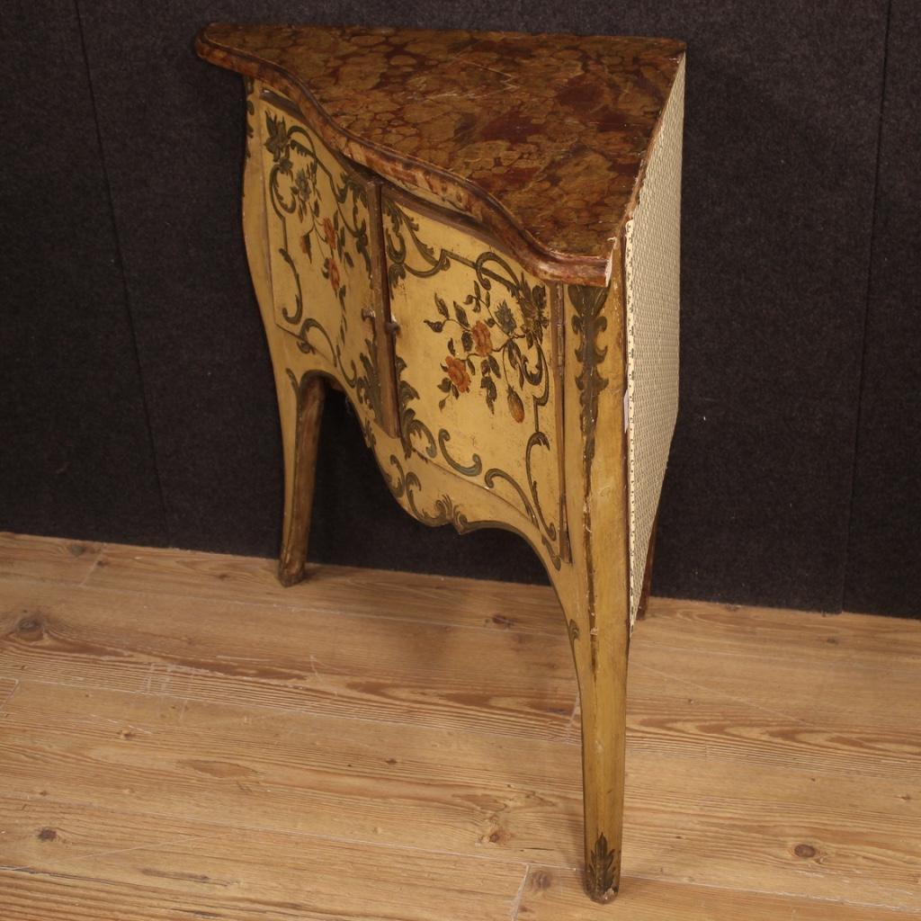 20th Century Lacquered and Painted Wood Venetian Corner Cupboard, 1950 5