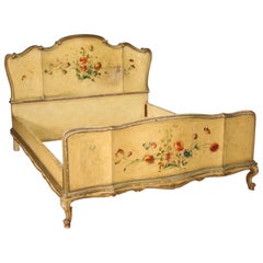 20th Century Lacquered and Painted Wood Venetian Double Bed, 1950
